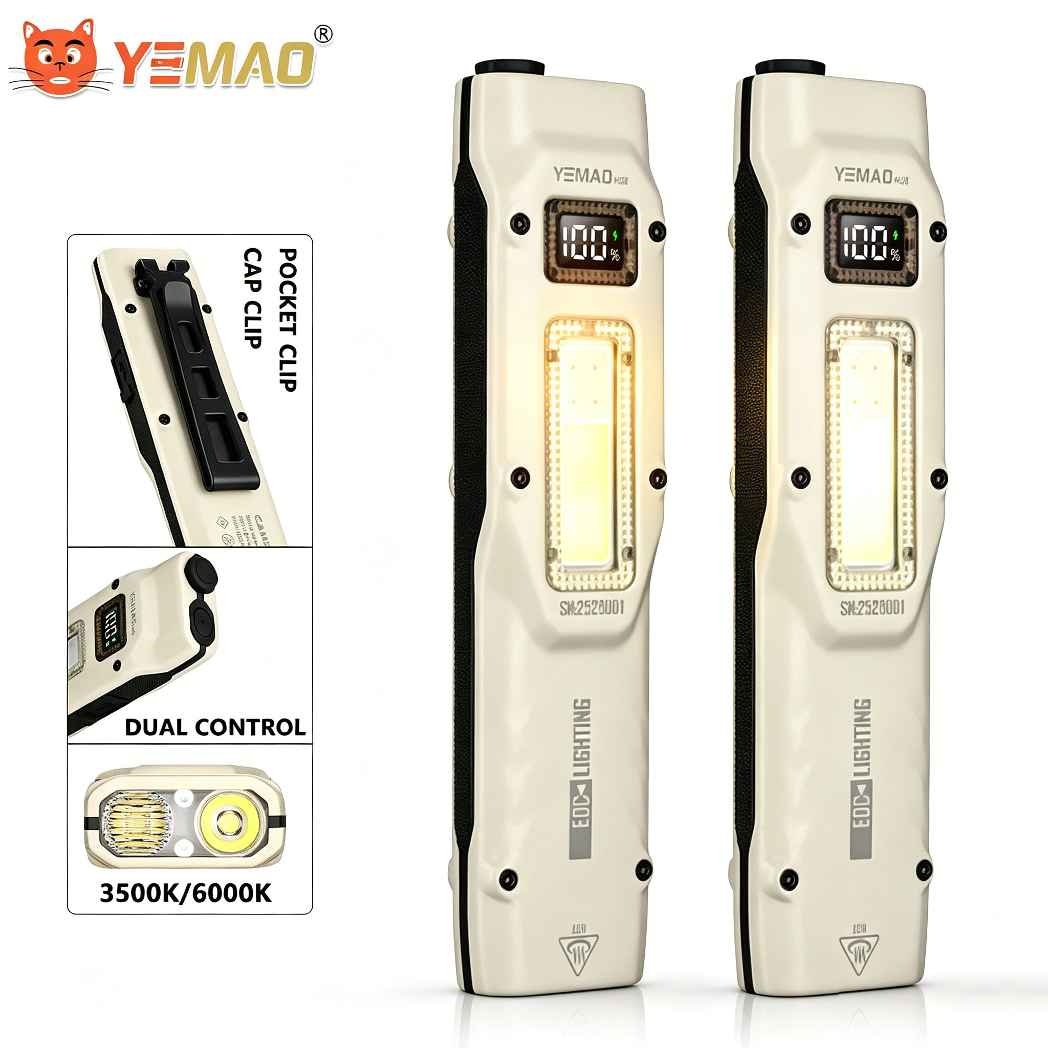 Outdoor Lighting Fixtures - Senter Kerja Taktis Ultratipis 880LM YEMAO