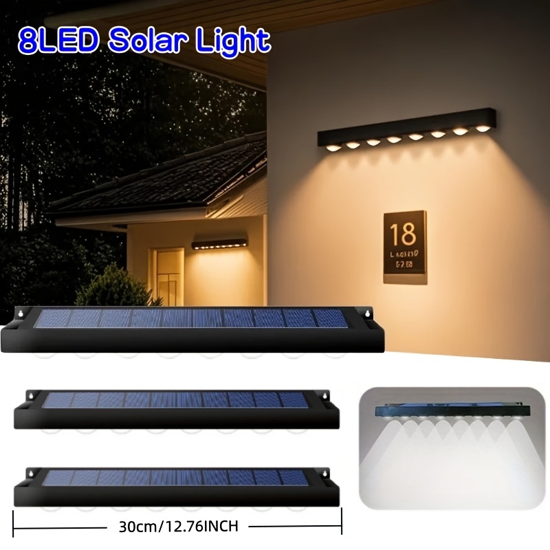 Outdoor Lighting On Fence - 1/2/4 Buah Lampu Tanda Tenaga Surya