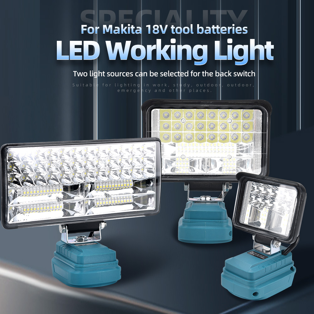 Outdoor Lighting Milwaukee - Lampu LED 18V untuk Makita, DeWalt,