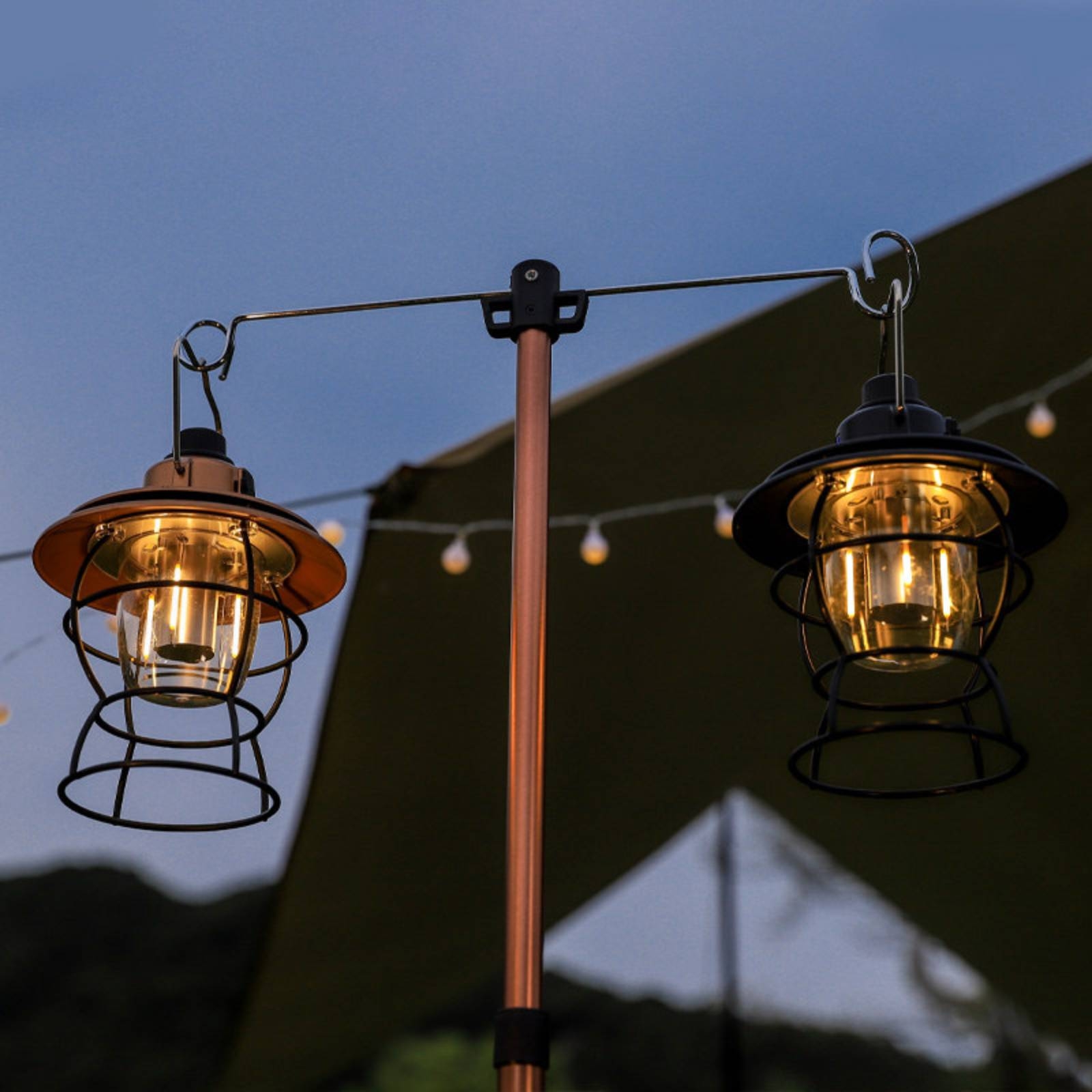 Hanging Outdoor Lighting - Penyangga Tripod dengan Pengait, Tiang Lampu