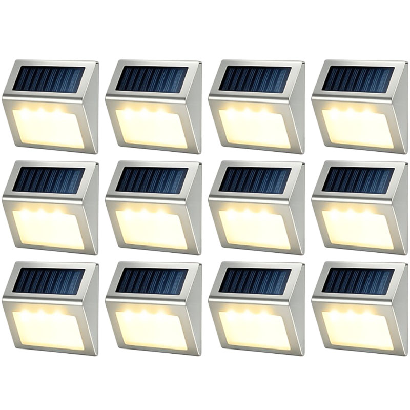 Outdoor Lighting On Fence - Lampu Tangga Tenaga Surya Tahan Air