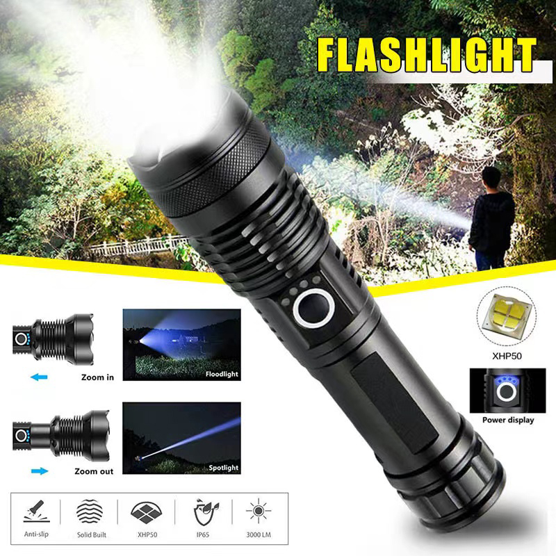 Outdoor Lighting Fixtures - Senter Led XHP70 Daya Tinggi USB-C
