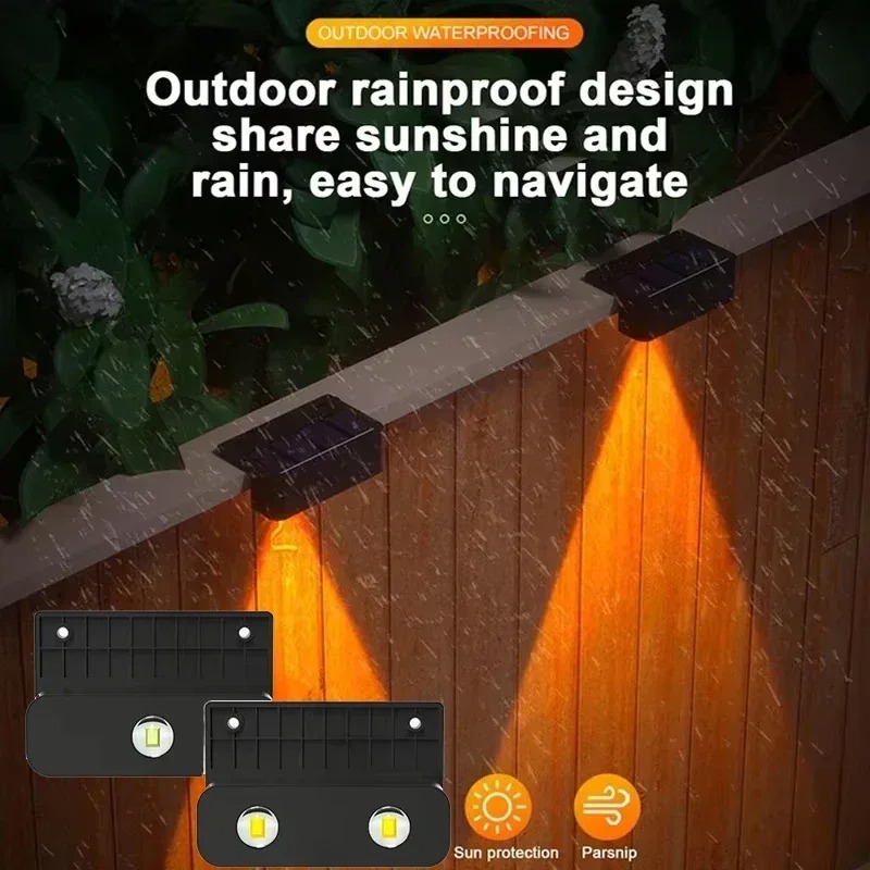 1/2/4 Buah Lampu Dinding Tenag - Outdoor Lighting On Fence ulasan dan harga