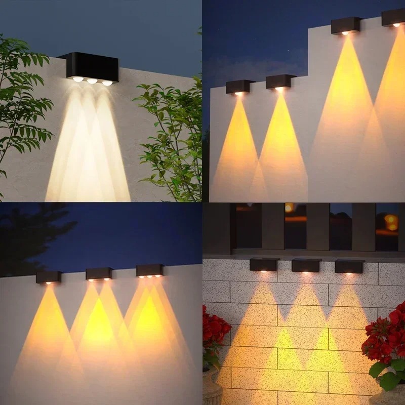 1/2/4 Buah Lampu Dinding Tenag - Outdoor Lighting On Fence ulasan dan harga