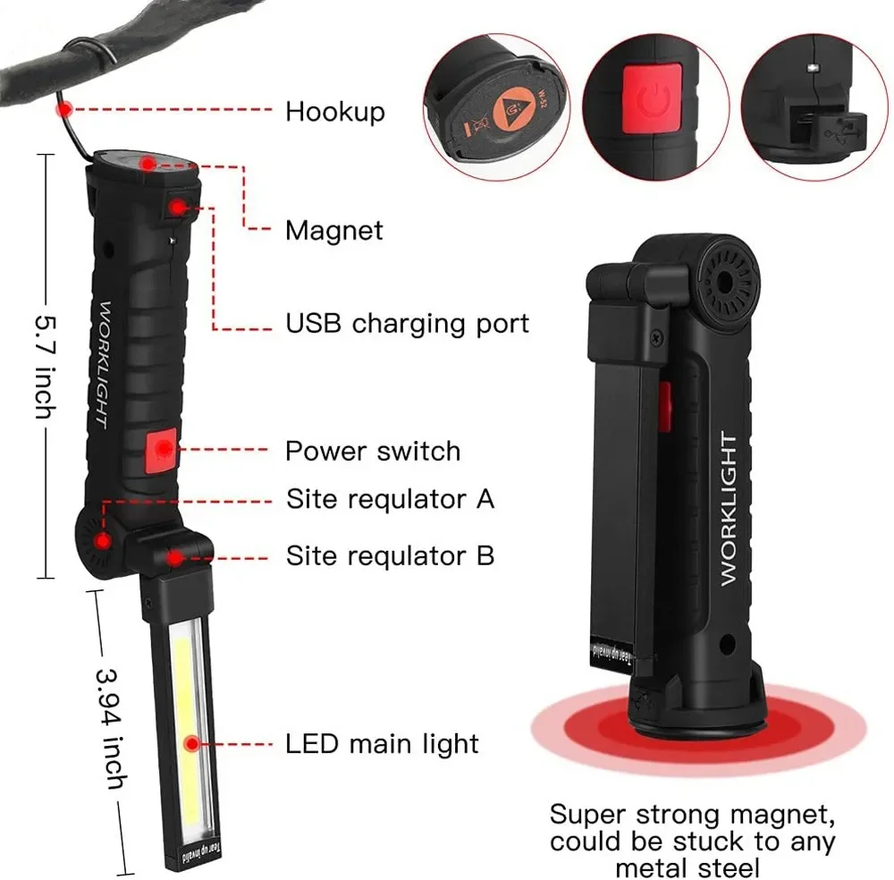 Senter LED COB Portabel Lampu  - Hanging Outdoor Lighting ulasan dan harga