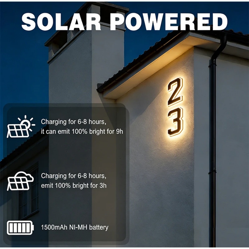 Lampu Nomor Rumah LED Tanda Al - Solar Wall Sconce ulasan dan harga