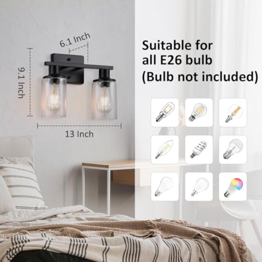 Lampu Kamar Mandi Matte di Ata - Solar Wall Sconce ulasan dan harga