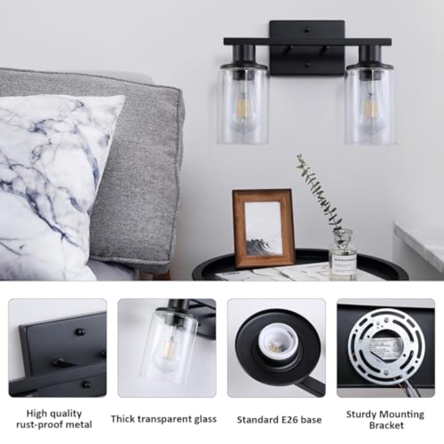 Lampu Kamar Mandi Matte di Ata - Solar Wall Sconce ulasan dan harga