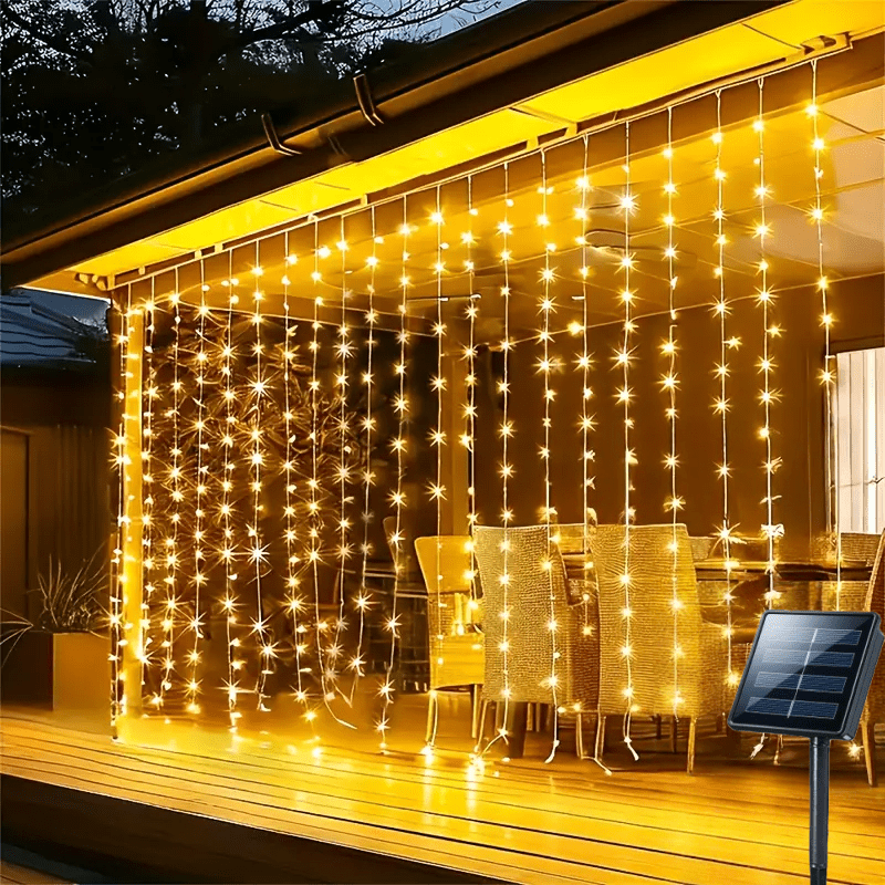 Lampu Tirai Surya 100/200/300  - Outdoor Lighting No Wiring ulasan dan harga