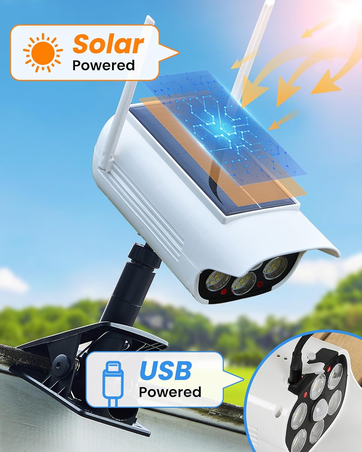 Lampu Jalan Tenaga Surya LED C - Outdoor Lighting On Fence ulasan dan harga